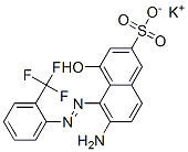 2-Naphthalenesulfonic acid, 6-amino-4-hydroxy-5-[[2-( trifluoromethyl)phenyl]azo]-, monopotassium salt Struktur