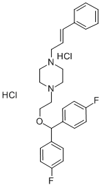 1-(2-(BIS-(4-FLUOROPHENYL)METHOXY)ETHYL)-4-(3-PHENYL-2-PROPENYL)PIPERAZINE DIHYDROCHLORIDE Struktur