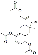 Diacetic acid 6-[1-[(acetyloxy)methyl]ethenyl]-7-ethenyl-5,6,7,8-tetrahydro-7-methylnaphthalene-1,4-diyl ester Struktur