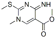 5-Pyrimidinecarboxylicacid,1,4-dihydro-4-imino-1-methyl-2-(methylthio)-,methylester(9CI) Struktur