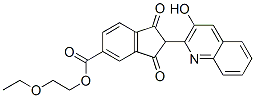 1H-Indene-5-carboxylic acid, 2,3-dihydro-2-(3-hydroxy-2-quinolinyl)-1,3-dioxo-, 2-ethoxyethyl ester Struktur