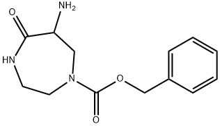 6-AMINO-5-OXO-[1,4]DIAZEPANE-1-CARBOXYLIC ACID BENZYL ESTER
 Struktur