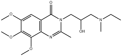 4(3H)-Quinazolinone,  3-[3-(ethylmethylamino)-2-hydroxypropyl]-6,7,8-trimethoxy-2-methyl- Struktur