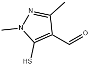 1H-Pyrazole-4-carboxaldehyde,  5-mercapto-1,3-dimethyl- Struktur