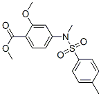 2-Methoxy-4-[methyl(p-tolylsulfonyl)amino]benzoic acid methyl ester Struktur