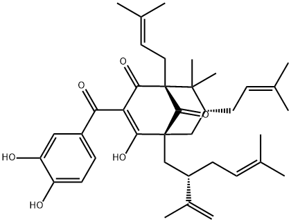 (1R,5R,7R)-3-(3,4-ジヒドロキシベンゾイル)-4-ヒドロキシ-8,8-ジメチル-5-[(2S)-5-メチル-2-(プロパ-1-エン-2-イル)ヘキサ-4-エン-1-イル]-1,7-ビス(3-メチルブタ-2-エン-1-イル)ビシクロ[3.3.1]ノナ-3-エン-2,9-ジオン price.