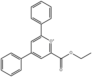 ETHYL 4,6-DIPHENYLPYRYLIUMTRIFLUOROMETHANE-SULFONATE-2-CARBOXYLATE Struktur