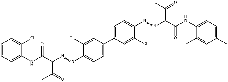 Butanamide, 2-[[3,3'-dichloro-4'-[[1- [[(2-chlorophenyl)amino]carbonyl]-2-oxopropyl]azo ][1,1'-biphenyl]-4-yl]azo]-N-(2,4-dimethylphenyl)- 3-oxo- Struktur