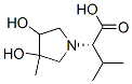 1-Pyrrolidineacetic acid, 3,4-dihydroxy-3-methyl-alpha-(1-methylethyl)-, (alphaS)- (9CI) Struktur