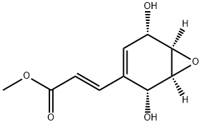 2-Propenoic acid, 3-[(1S,2R,5S,6R)-2,5-dihydroxy-7-oxabicyclo[4.1.0]hept-3-en-3-yl]-, methyl ester, (2E)- (9CI) Struktur