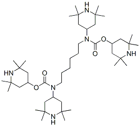 bis(2,2,6,6-tetramethyl-4-piperidyl) 1,6-hexanediylbis[(2,2,6,6-tetramethyl-4-piperidyl)carbamate]  Struktur