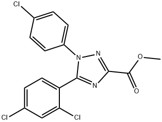 1H-1,2,4-Triazole-3-carboxylic  acid,1-(4-chlorophenyl)-5-(2,4-dichlorophenyl)-,methyl  ester Struktur