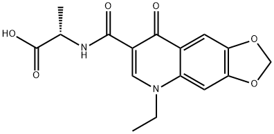 5-Ethyl-8-oxo-5,8-dihydro-1,3-dioxolo(4,5-g)quinoline-7-carboxylic 1-c arboxyethylamide Struktur