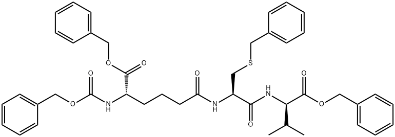 d-Valine, N-[N-[1,6-dioxo-6-(phenylmethoxy)-5-[[(phenylmethoxy)carbony l]amino]hexyl]-S-(phenylmethyl)-l-cysteinyl]-, phenylmethyl ester, (S) - Struktur