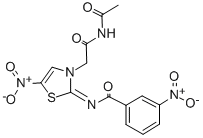 2-(2-(3-Nitrobenzoylimino)-5-nitro-4-thiazolin-3-yl)diacetamide Struktur