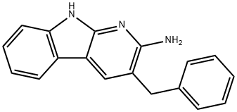 1H-Pyrido(2,3-b)indol-2-amine, 3-(phenylmethyl)- Struktur