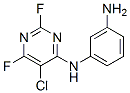 N-(5-chloro-2,6-difluoro-4-pyrimidinyl)benzene-1,3-diamine Struktur