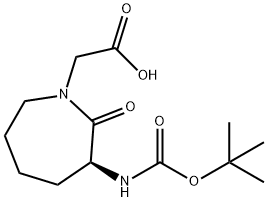 (S)-3-[(叔丁氧羰基)氨基]六氫-2-氧代-1H-氮雜卓-1-乙酸, 79839-29-5, 結(jié)構(gòu)式