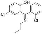 2-(Propylimino-(2-chlorophenyl)methyl)-4-chlorophenol Struktur