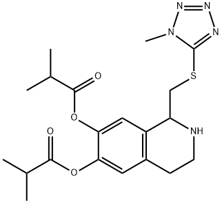 Propanoic  acid,  2-methyl-,  1,2,3,4-tetrahydro-1-[[(1-methyl-1H-tetrazol-5-yl)thio]methyl]-6,7-isoquinolinediyl  ester  (9CI) Struktur