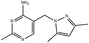 Pyrimidine, 4-amino-5-[(3,5-dimethylpyrazol-1-yl)methyl]-2-methyl- (8CI) Struktur