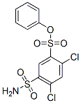 phenyl 2,4-dichloro-5-sulphamoylbenzenesulphonate Struktur