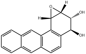 (-)-(1S,2R,3R,4S)-3,4-Dihydroxy-1,2-epoxy-1,2,3,4-tetrahydrobenz(a)ant hracene Struktur