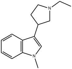 1H-Indole,3-(1-ethyl-3-pyrrolidinyl)-1-methyl-(9CI) Struktur