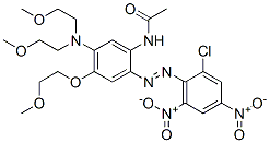 N-[5-[bis(2-methoxyethyl)amino]-2-[(2-chloro-4,6-dinitrophenyl)azo]-4-(2-methoxyethoxy)phenyl]acetamide Struktur