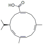 (1Z,5E,8Z,10E,12R)-5,9-Dimethyl-12-isopropyl-1,5,8,10-cyclotetradecatetrene-1-carboxylic acid Struktur