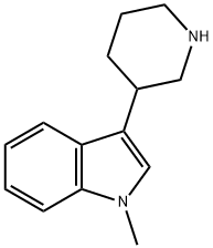 1H-Indole,1-methyl-3-(3-piperidinyl)-(9CI) Struktur