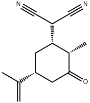 Propanedinitrile, [(1R,2S,5R)-2-methyl-5-(1-methylethenyl)-3-oxocyclohexyl]- (9CI) Struktur