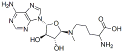 2-amino-5-[[(2R,3R,4R,5R)-5-(6-aminopurin-9-yl)-3,4-dihydroxy-oxolan-2 -yl]methylamino]pentanoic acid Struktur