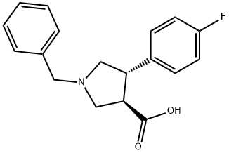 (3S,4R)-1-benzyl-4-(4-fluorophenyl)pyrrolidine-3-carboxylic acid Struktur