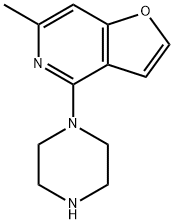 4-(1-piperazinyl)-5-aza-6-methylbenzofuran maleate Struktur