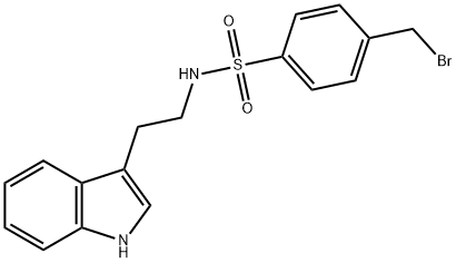 4-(bromomethyl)-N-[2-(1H-indol-3-yl)ethyl]benzenesulfonamide Struktur