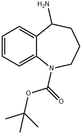 5-AMINO-2,3,4,5-TETRAHYDRO-BENZO[B]AZEPINE-1-CARBOXYLIC ACID TERT-BUTYL ESTER
 Struktur