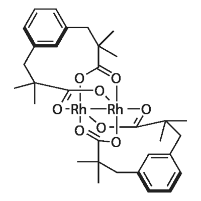 Bis[rhodium(α,α,α′,α′-tetramethyl-1,3-benzenedipropionic acid) Struktur