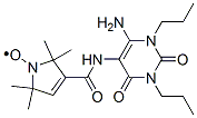 1H-Pyrrol-1-yloxy,  3-[[(6-amino-1,2,3,4-tetrahydro-2,4-dioxo-1,3-dipropyl-5-pyrimidinyl)amino]carbonyl]-2,5-dihydro-2,2,5,5-tetramethyl-  (9CI) Struktur