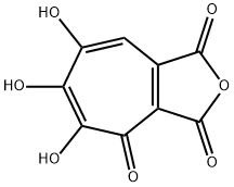 5,6,7-Trihydroxy-1H-cyclohepta[c]furan-1,3,4-trione Struktur