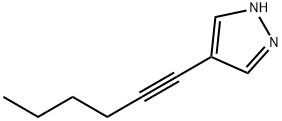 1H-Pyrazole, 4-(1-hexynyl)- (9CI) Struktur