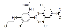 N-[4-chloro-2-[(2-chloro-4,6-dinitrophenyl)azo]-5-[(2-methoxyethyl)amino]phenyl]acetamide Struktur