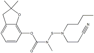 (2,2-dimethyl-3H-benzofuran-7-yl) N-(butyl-(2-cyanoethyl)amino)sulfany l-N-methyl-carbamate Struktur