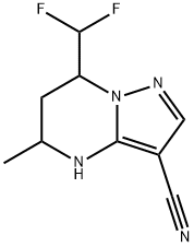 Pyrazolo[1,5-a]pyrimidine-3-carbonitrile, 7-(difluoromethyl)-4,5,6,7-tetrahydro-5-methyl- (9CI) Struktur