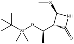 (3R,4R)-4-Methylthio-3-[(R)-1-((t-butyldimethylsilyl)oxy)ethyl]-2-azetidinone Struktur