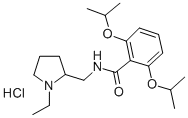 2,6-Diisopropoxy-N-(1-ethyl-2-pyrrolidinylmethyl)benzamide hydrochlori de Struktur