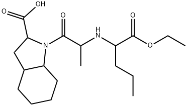 1-[2-[[1-(ethoxycarbonyl)butyl]amino]propionyl]octahydro-1H-indole-2-carboxylic acid Struktur