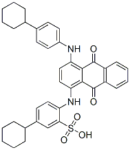 5-cyclohexyl-2-[[4-[(4-cyclohexylphenyl)amino]-9,10-dihydro-9,10-dioxo-1-anthryl]amino]benzenesulphonic acid Struktur