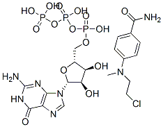 (4-N-(2-chloroethyl)-N-methylaminobenzyl)amide guanosine-5'-triphosphate Struktur