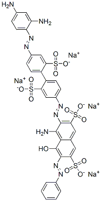 4-amino-3-[[4'-[(2,4-diaminophenyl)azo]-2,2'-disulpho[1,1'-biphenyl]-4-yl]azo]-5-hydroxy-6-(phenylazo)naphthalene-2,7-disulphonic acid, sodium salt Struktur